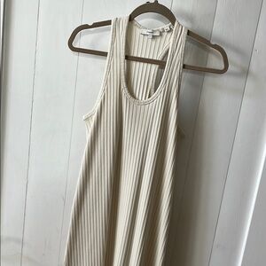Vince Cream Ribbed Dress